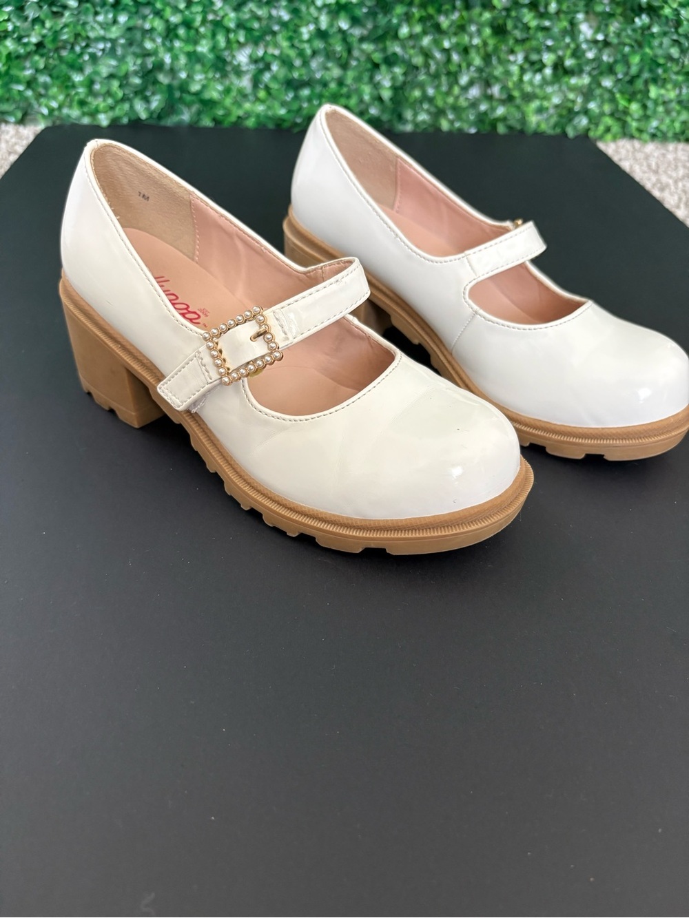 Jellypop Girls Mary Jane Block Heel Shoes with Buckle
